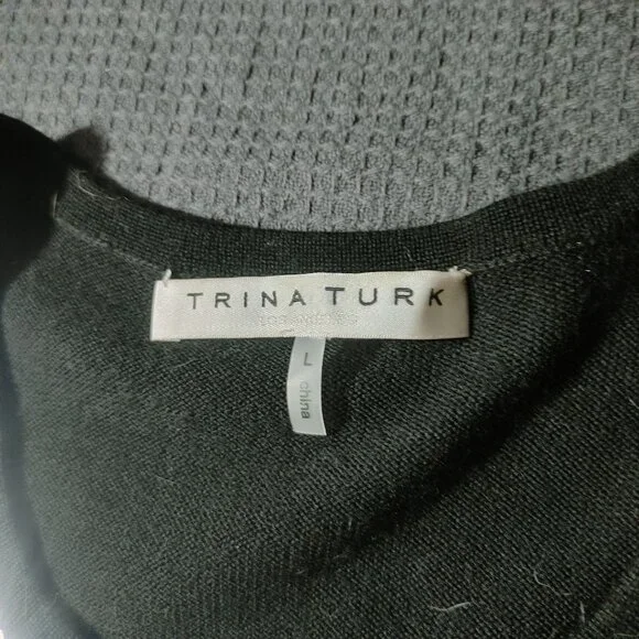 Trina Turk Womens Sequin-Embellished Merino Wool Knit Tank Top Large - Picture 2 of 12